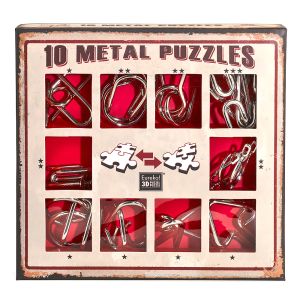 10 METAL PUZZLES-RED SET