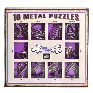 10 METAL PUZZLES-PURPLE SET