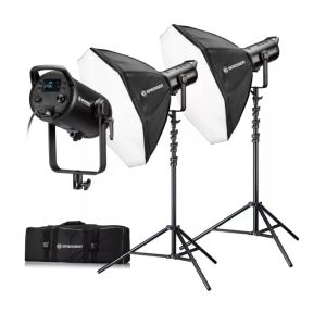 BRESSER BR-180RGB COB LED Light Duo Kit with Softboxes